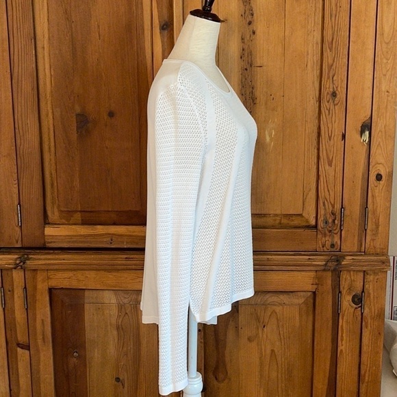 LOU & GREY White long Sleeve open knit 💯 Cotton Sweater Sz. MD - Picture 7 of 16